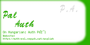 pal auth business card